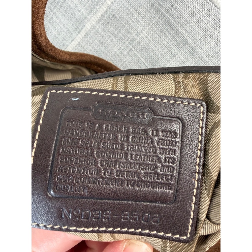 Vintage Coach Suede Brown Crossbody Purse 9506 Y2K Boho Minimalist - Picture 10 of 11